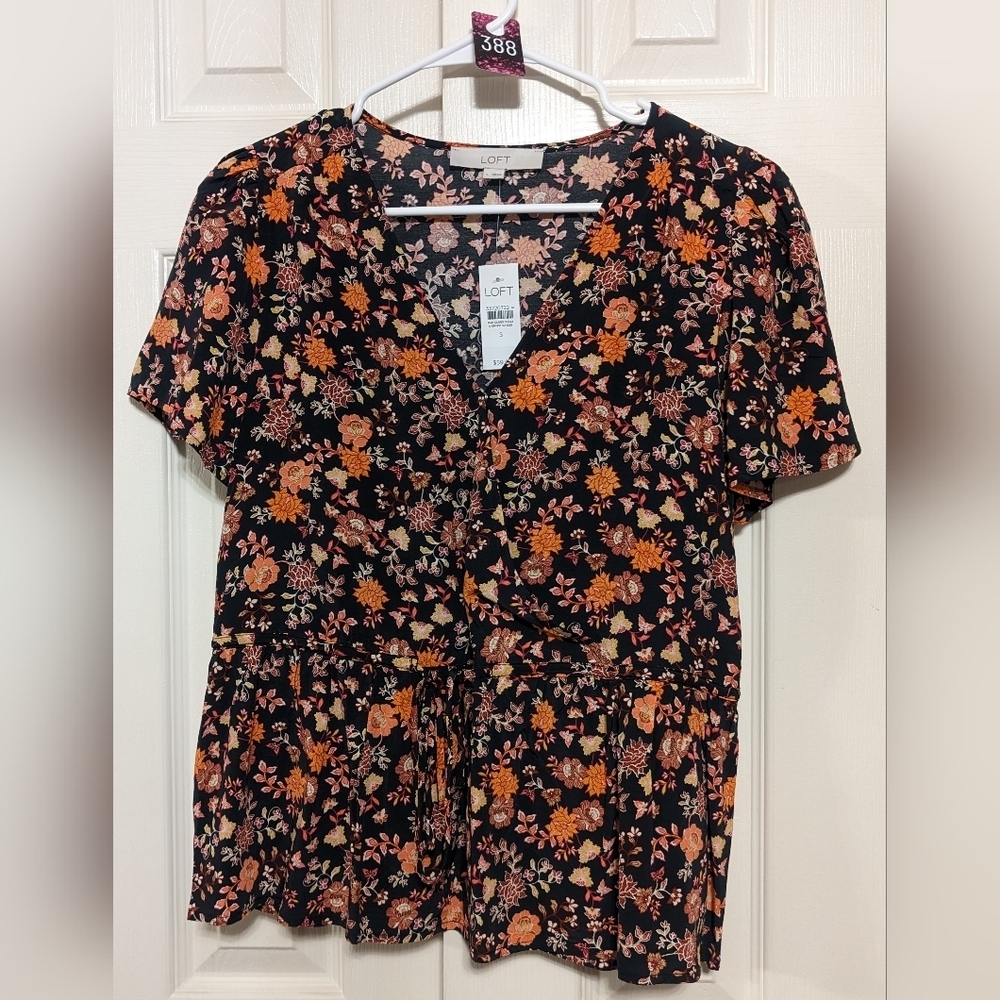 5/$25 Loft Floral Wrap Blouse - Picture 3 of 4